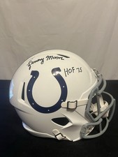 Lenny Moore Signed Colts Riddell Full Size Speed Rep Helmet w/HOF'75 - (SS COA)