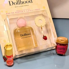 3pc Bath Body Works DOLLHOOD Eau de Parfum 1.7 fl oz Spray Lip Glaze Sanitizer