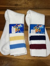 60s 70s 80s Vintage THE SPORT Striped Socks Made in USA NOS New Deadstock