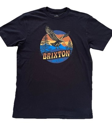 NWT Brixton Ridgewood Tailored Fit T-shirt Mens Small Black Eagle Graphic