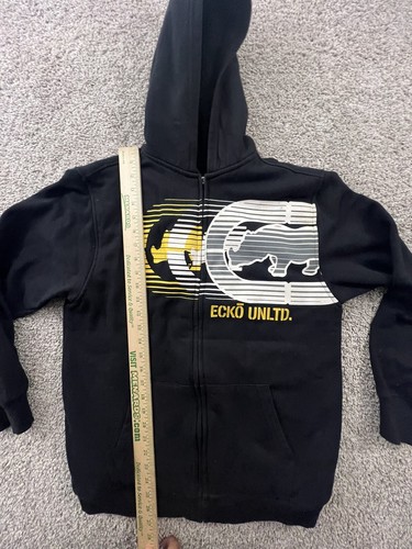 Ecko Youth Rhino Sweatshirt Hoodie Jacket Sherpa Lined Size XL Black - Picture 7 of 9