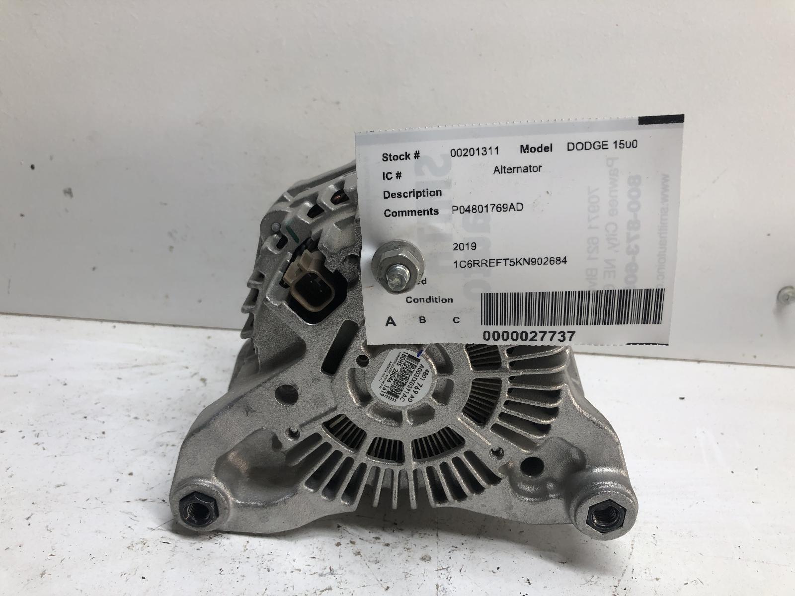 Dodge Ram 1500 Pickup 2013-2024 Alternator 180 AMP 4801769AD