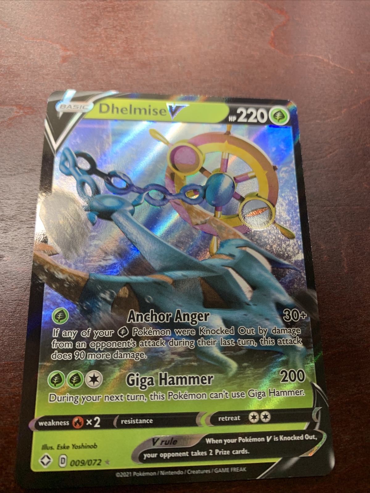 Dhelmise V-009/072 Ultra Rare Full Art NM/M Shining Fates Pokemon ** Sleeved **