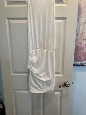 James Perse Sleeveless Sheath White Dress Cotton Modal Women's 2