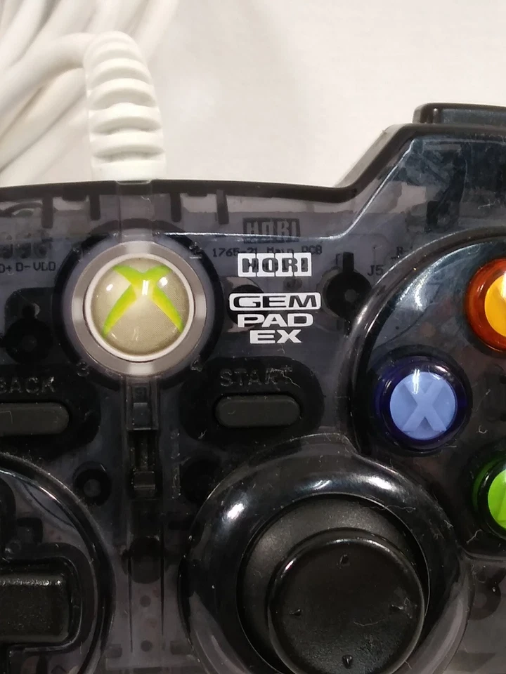 Hori Pad Gem Pad EX Xbox 360 WIRED Controller Clear Charcoal Good Condition - Image 4 of 4