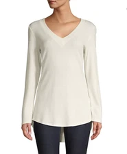 H Halston V-Neck Knit Top Size S Colour Champagne Retail $79