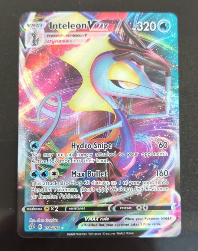 💥 Inteleon VMAX Rebel Clash Pokemon TCG Foil card NM 50 Ultra Rare Water 💧