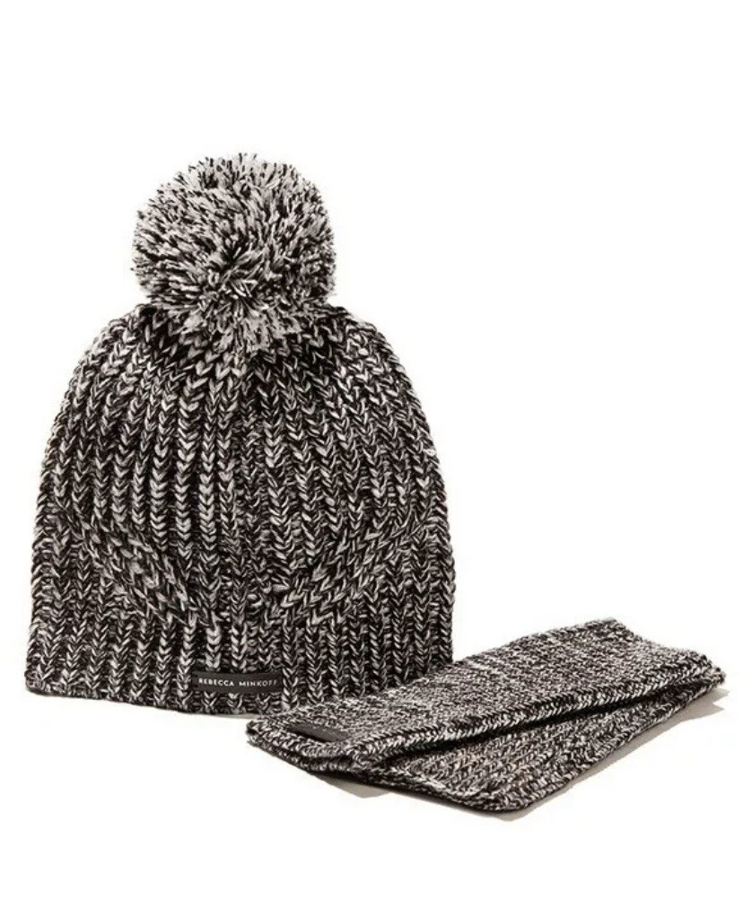Rebecca Minkoff Marled Beanie & Arm Warmer Set s-l400.jpg main image 3