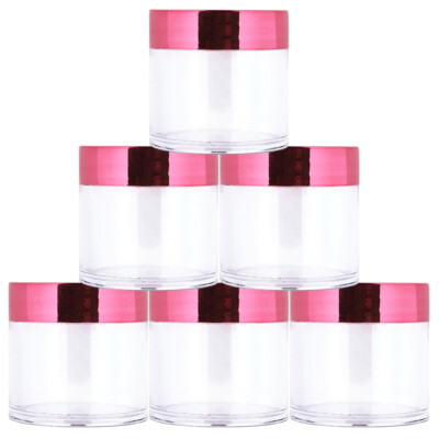 Beauticom  (6 PCS) 30G/30ML High Quality Clear Plastic Jars with Rose Gold Lids
