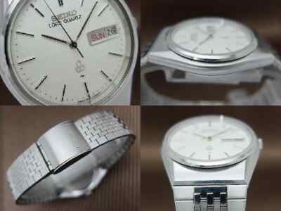 SEIKO LORD QUARTZ 7143-7030 SS Washi Pattern Dial Day-Date