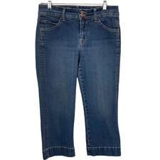 Bandolinoblu Jeans Capris Womens Size 8 Dark Wash Stretch Denim