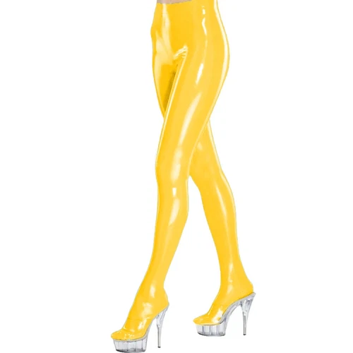 PVC Bright Legs Sexy PU High Waist Slim Fit Pants Women's Tights No shoes - Bild 21 von 45