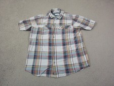 Columbia Shirt Adult Medium Blue Plaid Casual Button Up Outdoors Mens Omni Shade