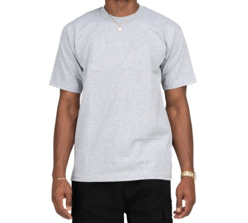 Pro Club Men's Heavyweight Plain Cotton Short Sleeve Crew Neck T-Shirt Big Tall - Picture 16 of 33
