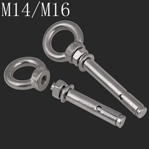 Anclajes de manguito de hormigón M14 M16 pernos de expansión de ojo de elevación 304 acero inoxidable A2-70 - Imagen 2 de 12