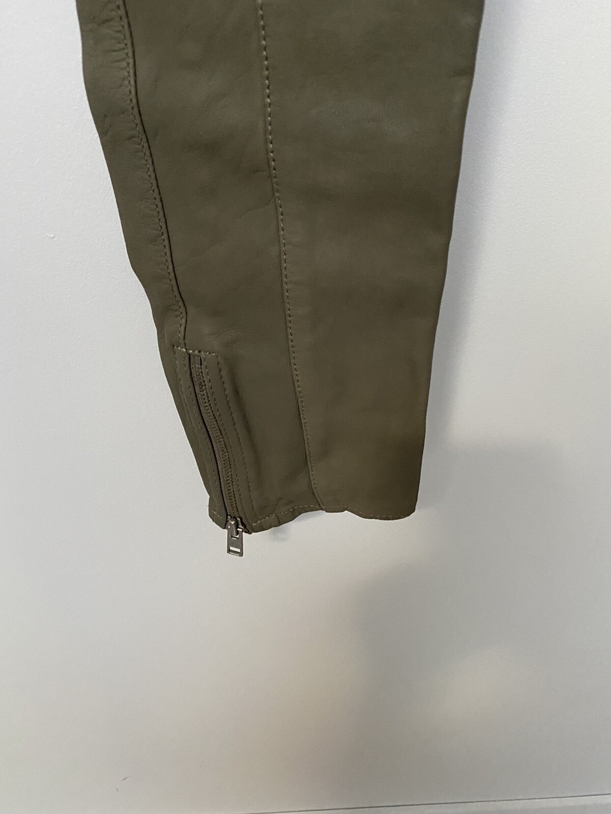 STUNNING ALL SAINTS LEATHER BIKER TROUSERS BNWT RRP £298 SAGE SIZE 26 image 5