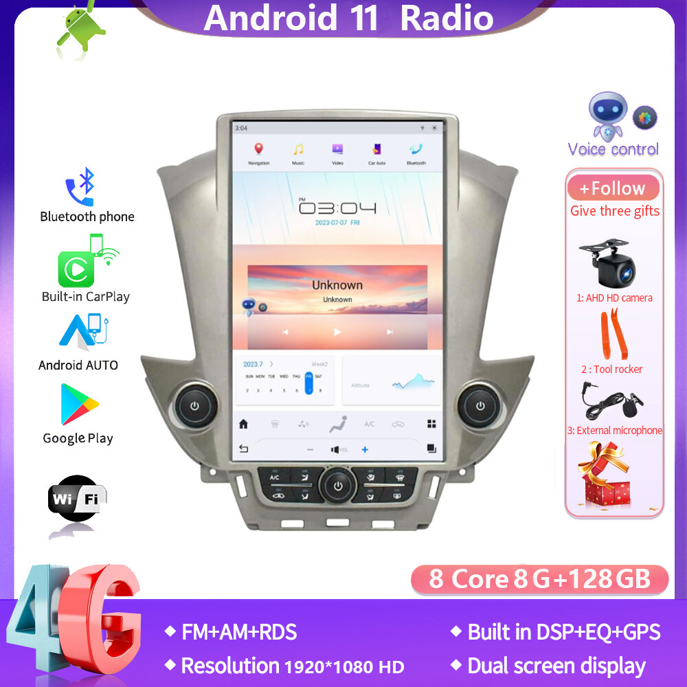 Apple Carplay Screen For Car 14.4 Inch Qualcomm Android 13 Car Radio For Chevrolet Suburban Tahoe GMC Yukon 2014-2020 Stereo Upgrade Touch Screen Carplay Android Auto Chevy Tahoe Accessories
