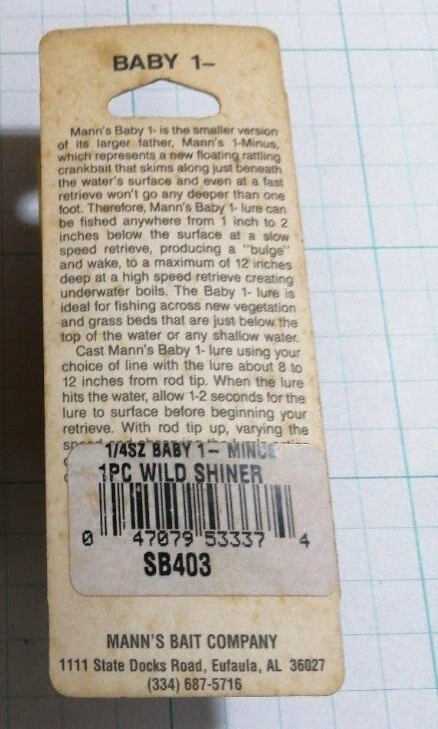 Mann's Baby 1-minus Japan Special Old Lure Ship From Japan - Image 2 of 3