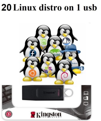    20 in 1 Multiboot Linux on a 32GB Kingston USB Ubuntu Kali CentOS Debian  
