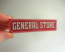 SMALLER 3" GENERAL STORE RED SIGN ~ DOLLHOUSE MINIATURE
