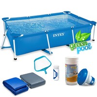 6 In1 Set Green Pool Frame Pool Gartenpool Schwimmbecken 260 X 160 X 65 Cm Intex