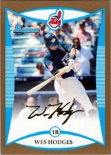 2008 Bowman Draft Prospects Gold #BDPP79 Wes Hodges FG Cleveland Indians