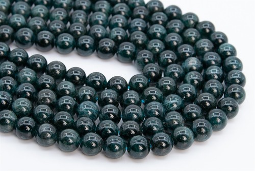 10MM Genuine Natural Deep Blue Green Apatite Beads Grade AA Round Loose Beads - Picture 2 of 4
