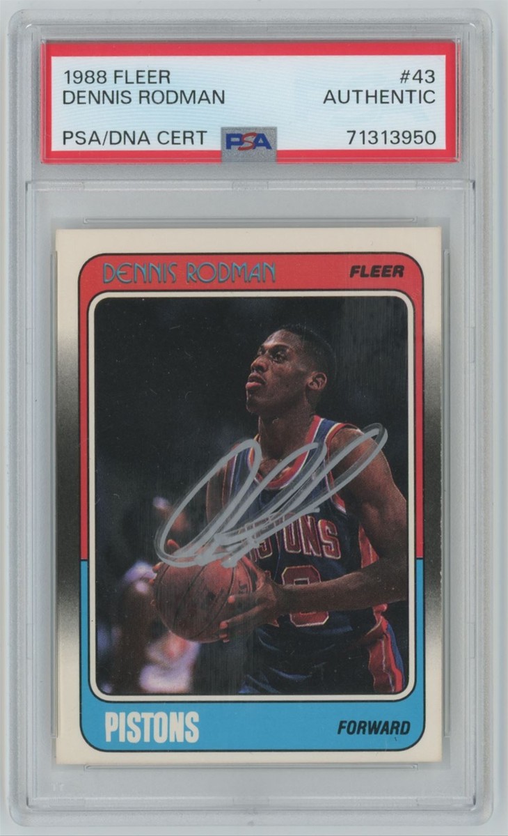 1988-89 Fleer Basketball Rookie Auto Dennis Rodman RC PSA/DNA #43 