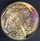 1938 D BUFFALO NICKEL  Toned FRESH FROM ORIGINAL COLLECTION-TONED- LOT 8425