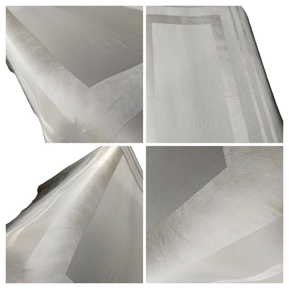 Toalha de mesa de seda pura vintage creme retangular 80 x 64 jacquard Itália núcleo da vovó  - Imagem 3 de 4