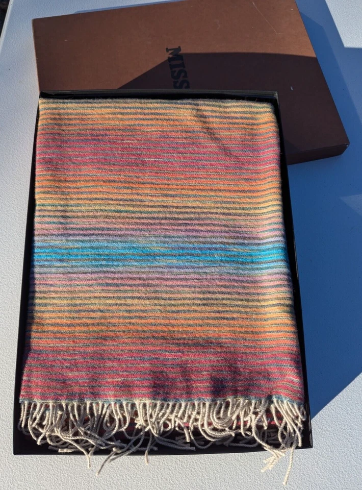 MANTA MISSONI Hecha en Italia por T&J Vestor Lana Flecos 53x75 pulgadas Foto 3 de 4