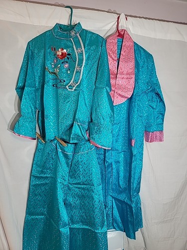 VINTAGE Japanese KIMONO EMBROIDERED ROBE AUTHENTIC Tokyo Pajamas Set Size Small - Picture 9 of 15