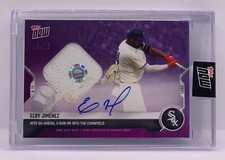 ELOY JIMENEZ Autographed Game Used Base 2021 Topps Now #652B PURPLE 13/25 Signed
