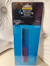 Master Grooming Tools Grayhound  Face Finishing Rainbow Comb For Cats Dogs NEW