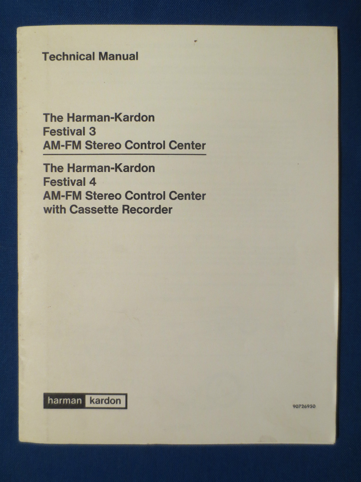 HARMAN KARDON FESTIVAL 3 & 4 RECEIVER SERVICE MANUAL ORIGINAL FACTORY ISSUE