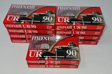 Maxell UR-90 Normal-Bias Cassette Tapes: Lot of 10 BRAND NEW Blank Audio Tapes