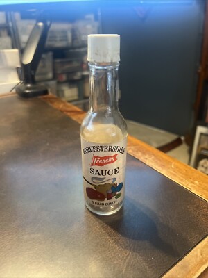 Vintage 1970s French s Worcester Sauce Glass Bottle