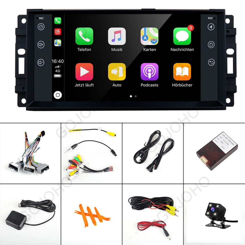 Car Stereo Navigation Radio Head unit for Jeep Dodge RAM Chrysler Carplay Auto - Image 4 of 4