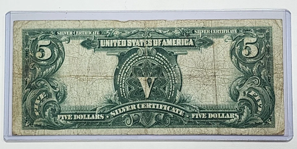 Billete "Jefe" de Estados Unidos certificado de plata de $5 de 1899 (2352) Foto 2 de 2