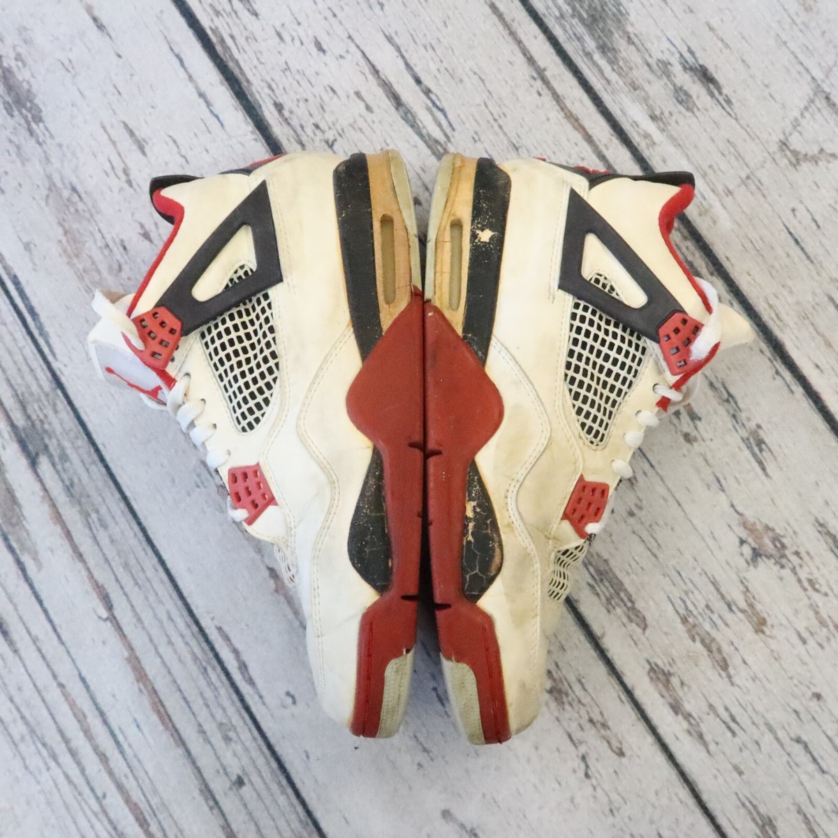 Vintage 1989 OG Nike Air Jordan IV 4 Fire Red Shoes 4340626 Size