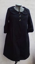 Vintage Style 60's Atmosphere Coat Rounded Gathered Collar Fully Lined Size 14