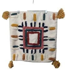 Noble Excellence Pillow Shams SET OF 2 Tasseled 20" Southwestern Boho Chenille