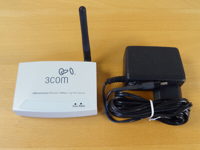 3com 3CRWPS10075 1-Port Wireless Print Server 802.11b/g, RJ45 USB 2.0