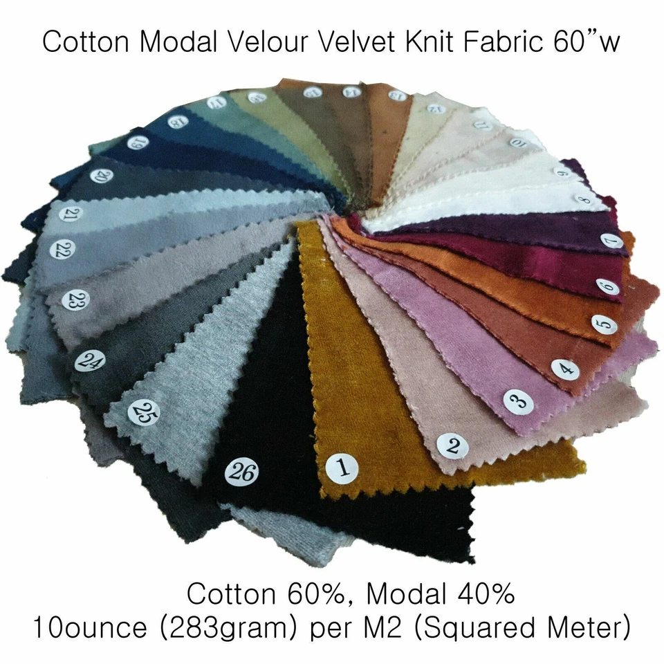 Soft Cotton Modal Velour Stretch Velvet Fabric Pants Blazer Hoddie Bedding 60"W - Image 2 of 4