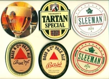 52 BEER COASTERS 20 DIFFERENT LOGOS FROM VARIOUS BREWERIES AND COUNTRY