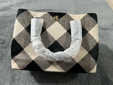 Bolso Lauren Ralph Lauren estampado pelo de becerro OS Marcy Buffalo Check negro