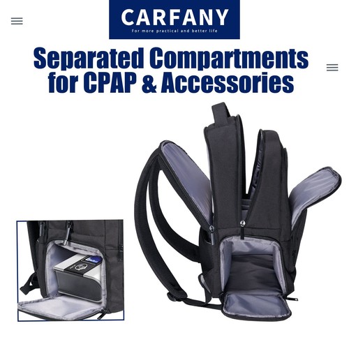 CPAP Rucksack 17,32 Zoll leichte Tragetasche Reisetasche für CPAP-Gerät... - Bild 3 von 6