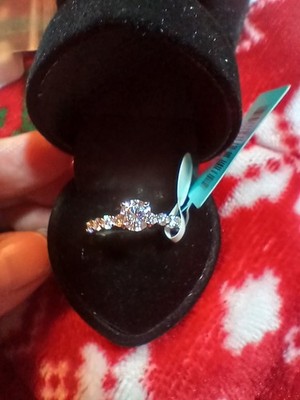 Engagement Ring 1.64 CWT Moissanite  On Sterling Silver Size 10