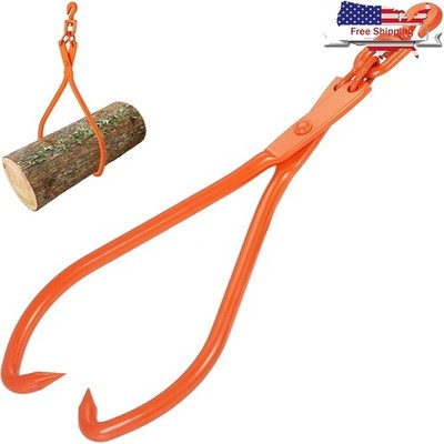 Heavy Duty Log Tongs W/ Eagle Claw Grip 360° Rotating Lift Ring Tractors Trucks