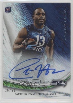 2013 Topps Platinum Rookie Refractors Frost Prism 26/50 Chris Harper Auto RC 0b2